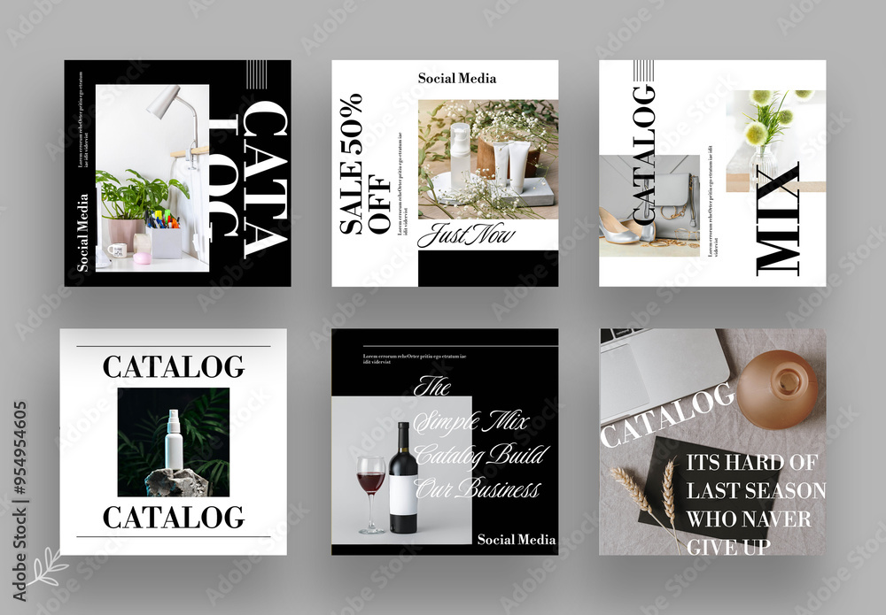 Catalog Social Media Layout Stock Template Adobe Stock