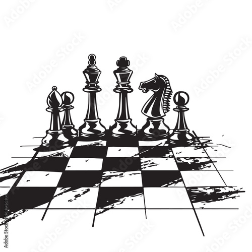 Chess Vector Images. Chess Tournament Vector  isolated on white background.