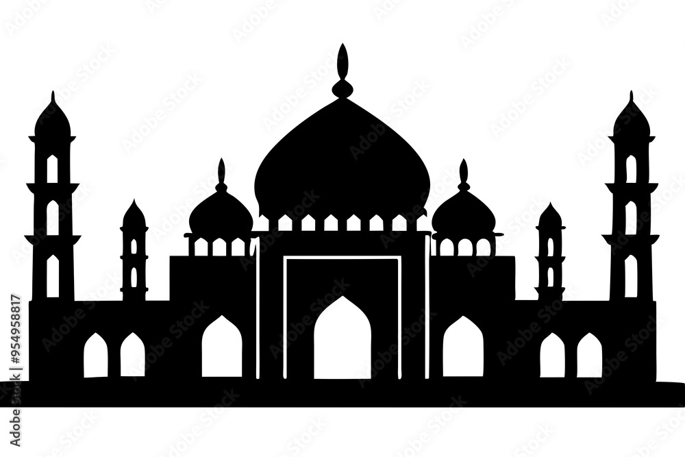 isolated black silhouette of a mosques collection, black silhouette mosque vector illustration isolated black silhouette of a mosques collection, black silhouette mosque vector illustration
