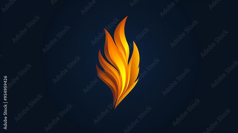 Abstract Flame Illustration On Dark Background Abstract Flame Illustration On Dark Background