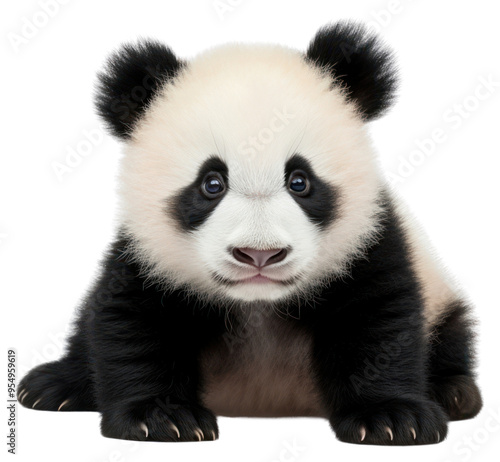 PNG Cute baby panda wildlife animal mammal.