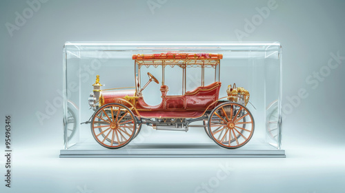 Antique Car in Glass Display Case