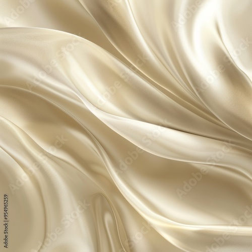 Cream Colored Silk Fabric Draped and Flowing