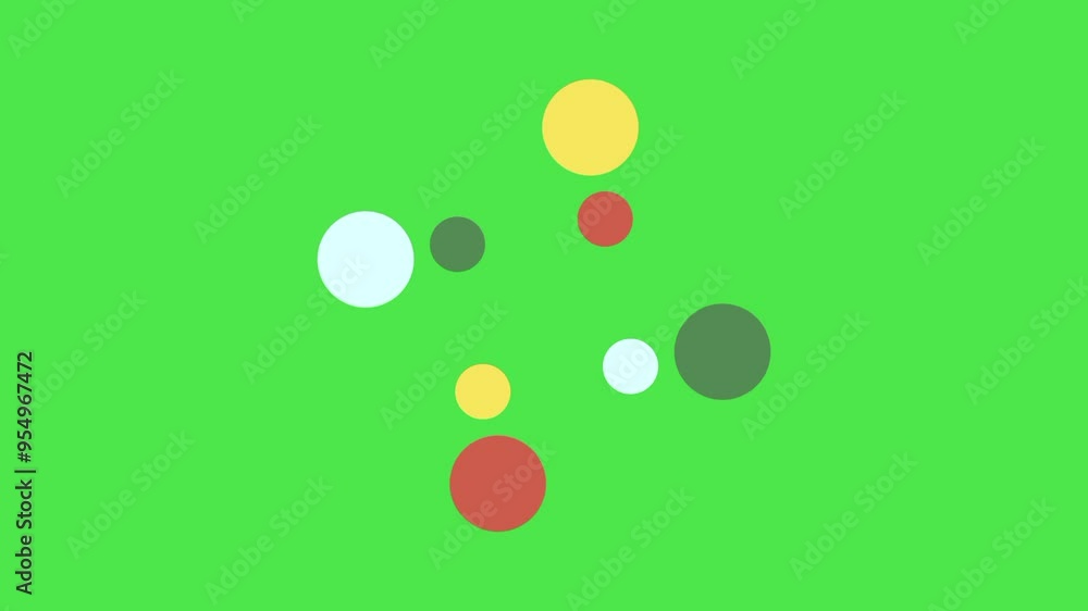 Four dots moving rotating animation. colorful circles on green screen. smooth motion. Four dots moving rotating animation. colorful circles on green screen. smooth motion.