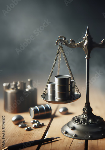 scale of justice. Petroleum and decisions