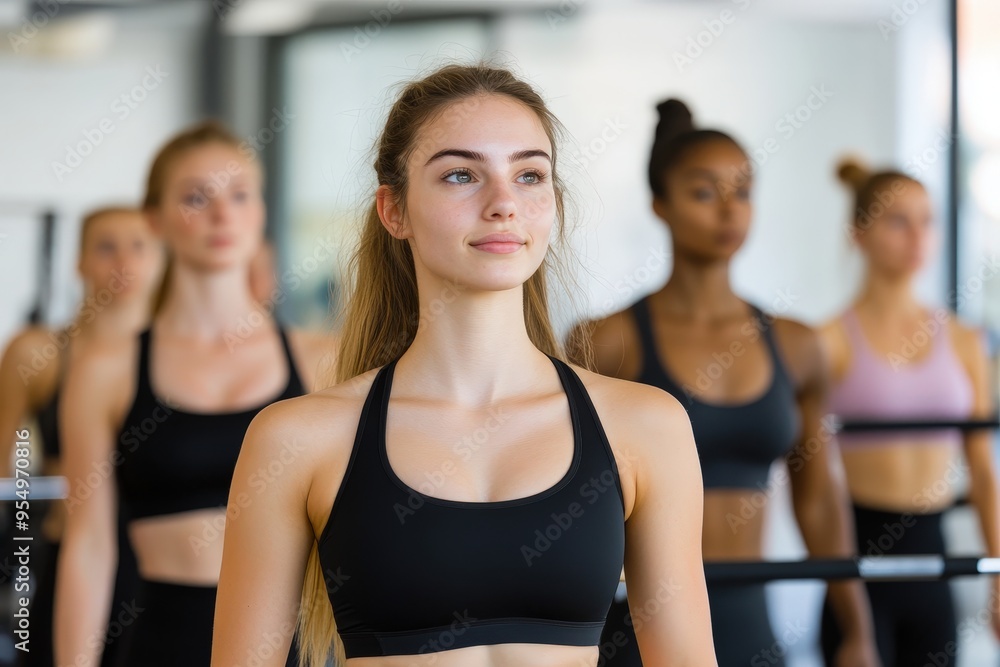 Women Engaging in a Dynamic Pilates Session: Emphasizing Strength, Focus, and Harmony in a Bright Studio Atmosphere Women Engaging in a Dynamic Pilates Session: Emphasizing Strength, Focus, and Harmony in a Bright Studio Atmosphere