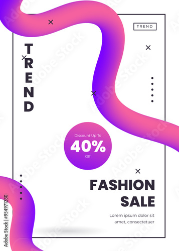 Gradient Fashion Sale A4 Poster Template with Abstract Fluid Background and Vibrant Colors 6