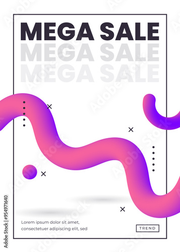 Gradient Fashion Sale A4 Poster Template with Abstract Fluid Background and Vibrant Colors 8