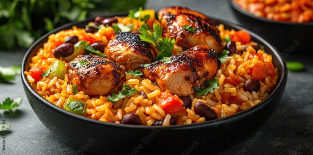 Chicken and Rice Bowl with Black Beans and Tomatoes Chicken and Rice Bowl with Black Beans and Tomatoes