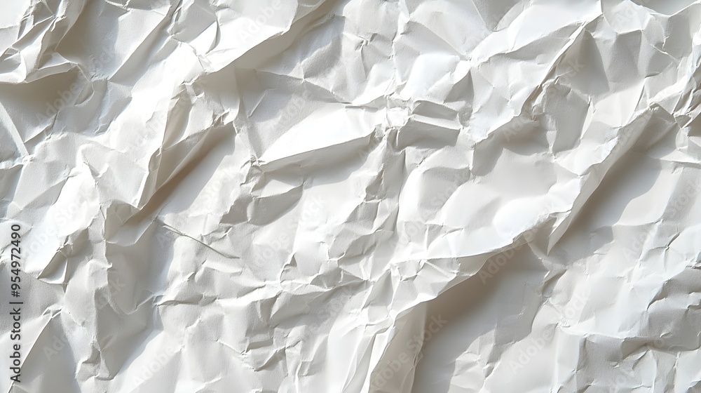 Obraz premium Crumpled White Paper Texture Background
