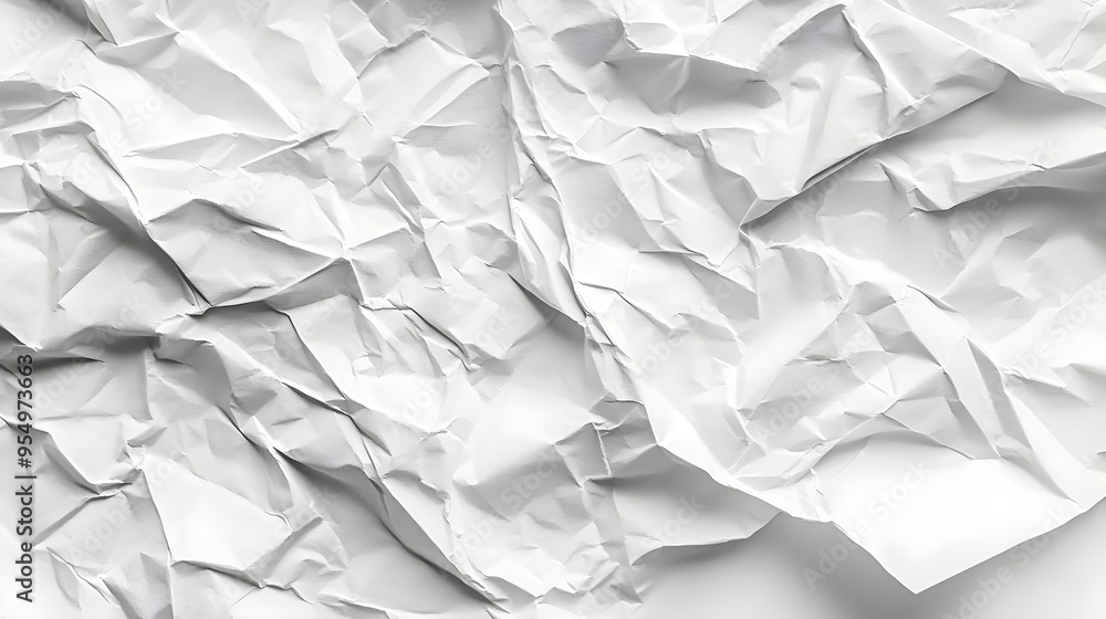 Fototapeta premium Crumpled White Paper Texture Background