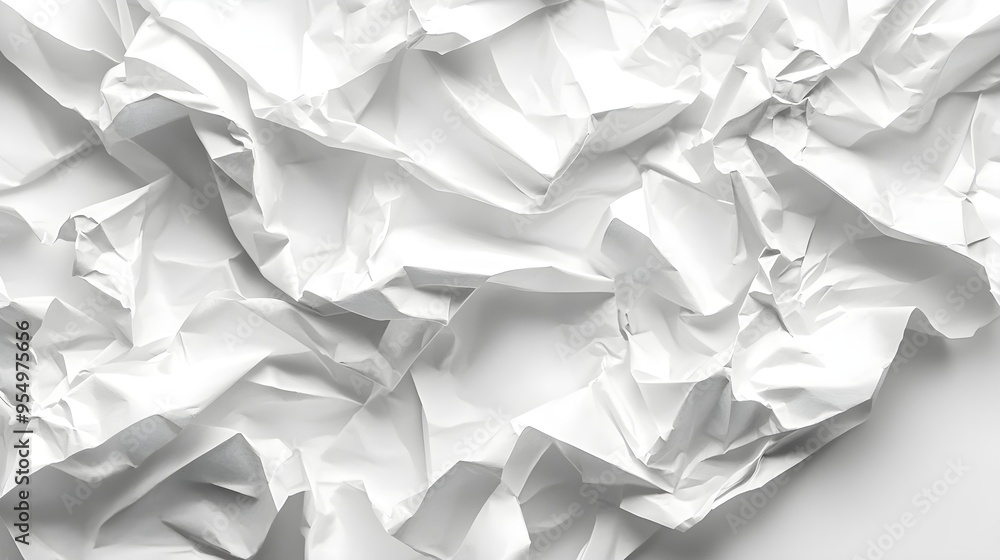 Obraz premium Crumpled White Paper Texture Background