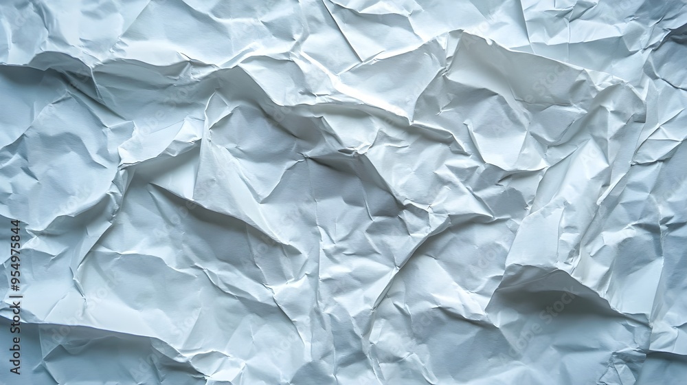 Fototapeta premium Crumpled White Paper Texture Background