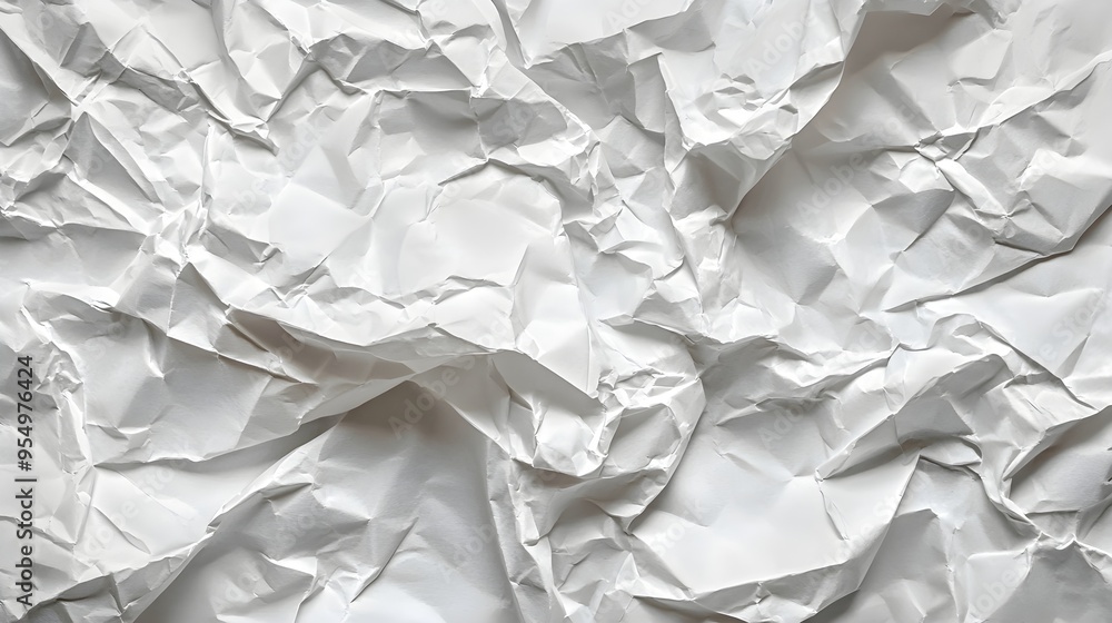 Obraz premium Crumpled White Paper Texture Background