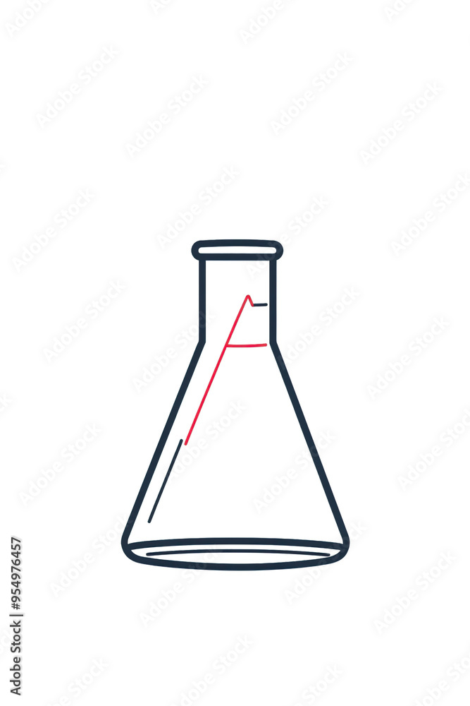 A laboratory flask showcasing a red liquid, ideal for educational and scientific illustrations in chemistry. A laboratory flask showcasing a red liquid, ideal for educational and scientific illustrations in chemistry.