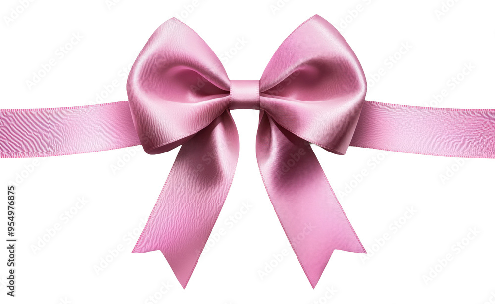 Elegant pink satin gift wrap bow isolated on transparent background Elegant pink satin gift wrap bow isolated on transparent background
