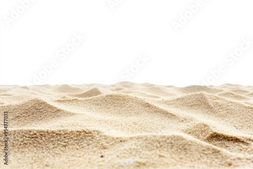 beach sand from front view, on white isolated background , ai