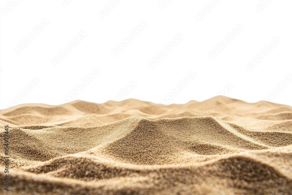 beach sand from front view, on white isolated background , ai beach sand from front view, on white isolated background , ai