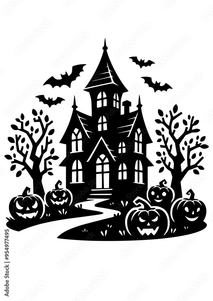 Haunted House SVG, Halloween House SVG, Creepy House SVG, Bats SVG, Pumpkins SVG, Fall SVG, Autumn SVG, Trick or Treat SVG, Halloween Silhouette, Cut file for Cricut SVG, JPG, PNG Haunted House SVG, Halloween House SVG, Creepy House SVG, Bats SVG, Pumpkins SVG, Fall SVG, Autumn SVG, Trick or Treat SVG, Halloween Silhouette, Cut file for Cricut SVG, JPG, PNG