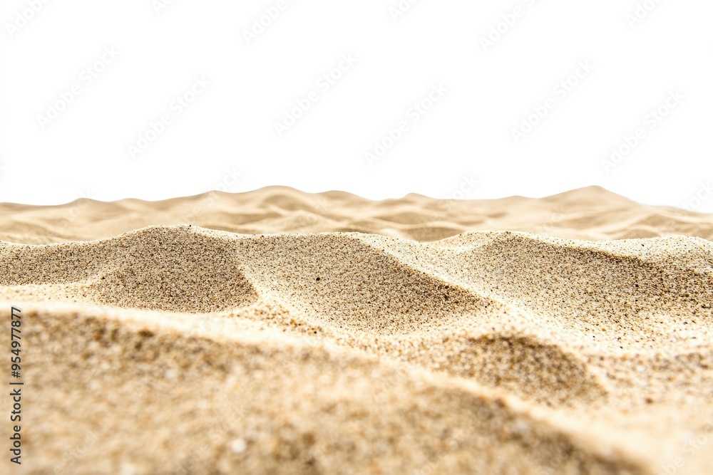 beach sand from front view, on white isolated background , ai beach sand from front view, on white isolated background , ai