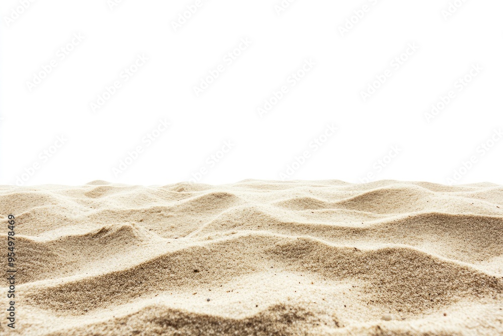 beach sand from front view, on white isolated background , ai beach sand from front view, on white isolated background , ai