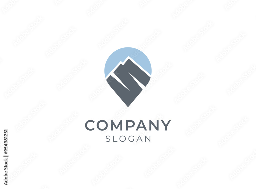 Letter S mountain logo pin location vector icon template Letter S mountain logo pin location vector icon template