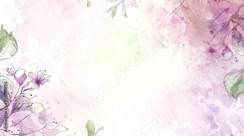 Stunning Hand Drawn Watercolor Border Background: A Delicate and Enchanting Visual Delight. Showcasing Artistry and Creativity.