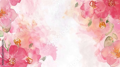 Stunning Hand Drawn Watercolor Border Background: A Delicate and Enchanting Visual Delight. Showcasing Artistry and Creativity.