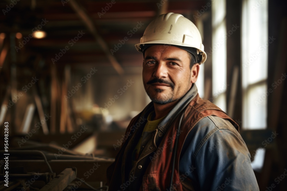 Portrait of a Hispanic male construction worker Portrait of a Hispanic male construction worker