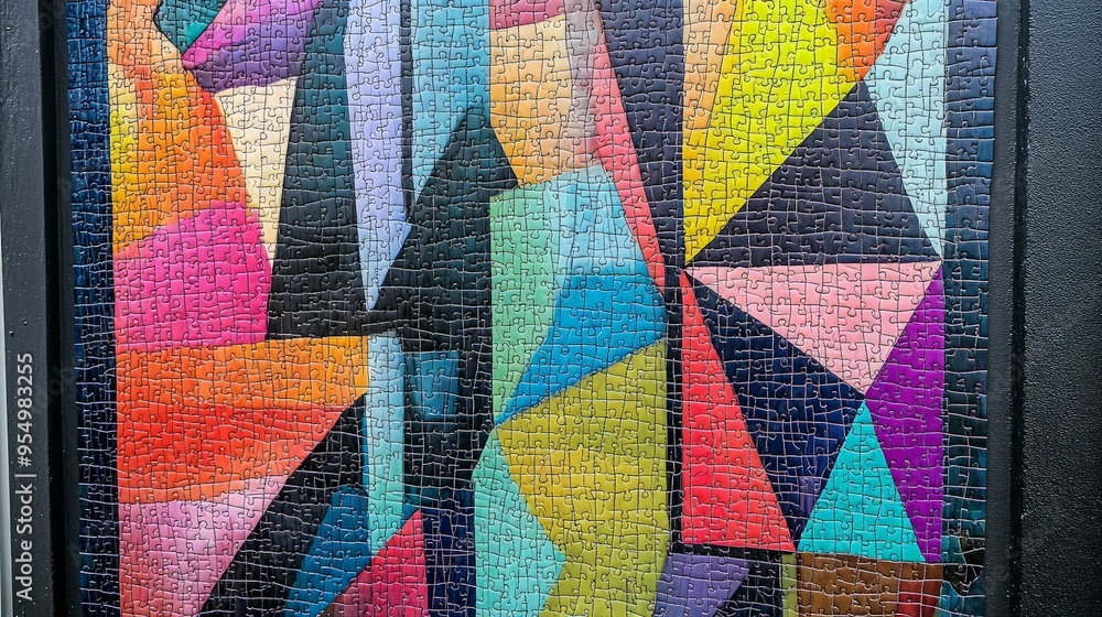 Colorful Geometric Puzzle Art Colorful Geometric Puzzle Art