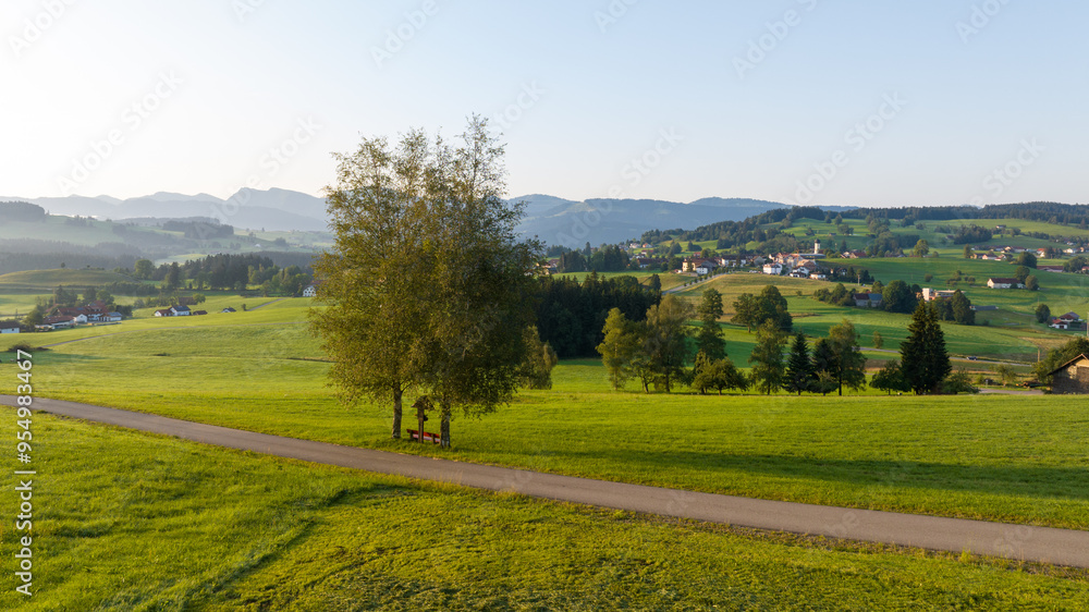 Obraz premium Oberreute im Allgäu in the German Alps at golden hour