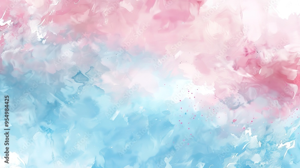 Fototapeta premium Stunning Hand Drawn Watercolor Border Background: A Delicate and Enchanting Visual Delight. Showcasing Artistry and Creativity.
