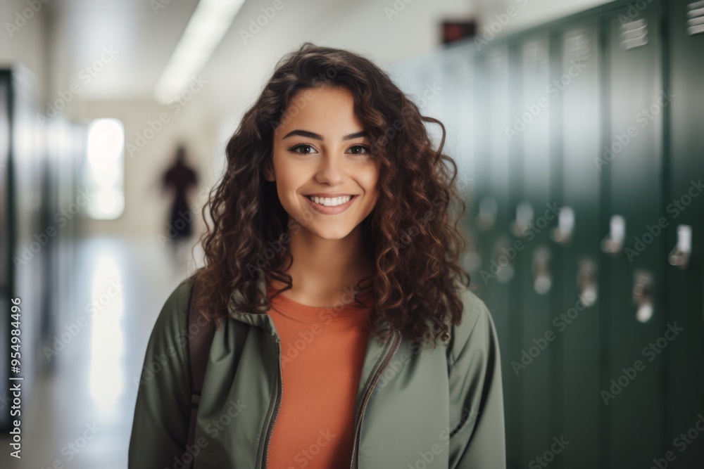 Fototapeta premium Smiling portrait of a female student