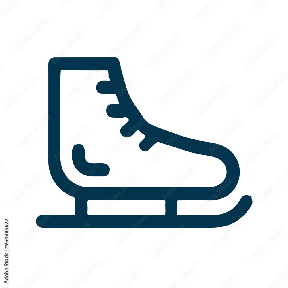 Minimalist ice-skating icon in blue and white, winter sports and activities symbol Minimalist ice-skating icon in blue and white, winter sports and activities symbol