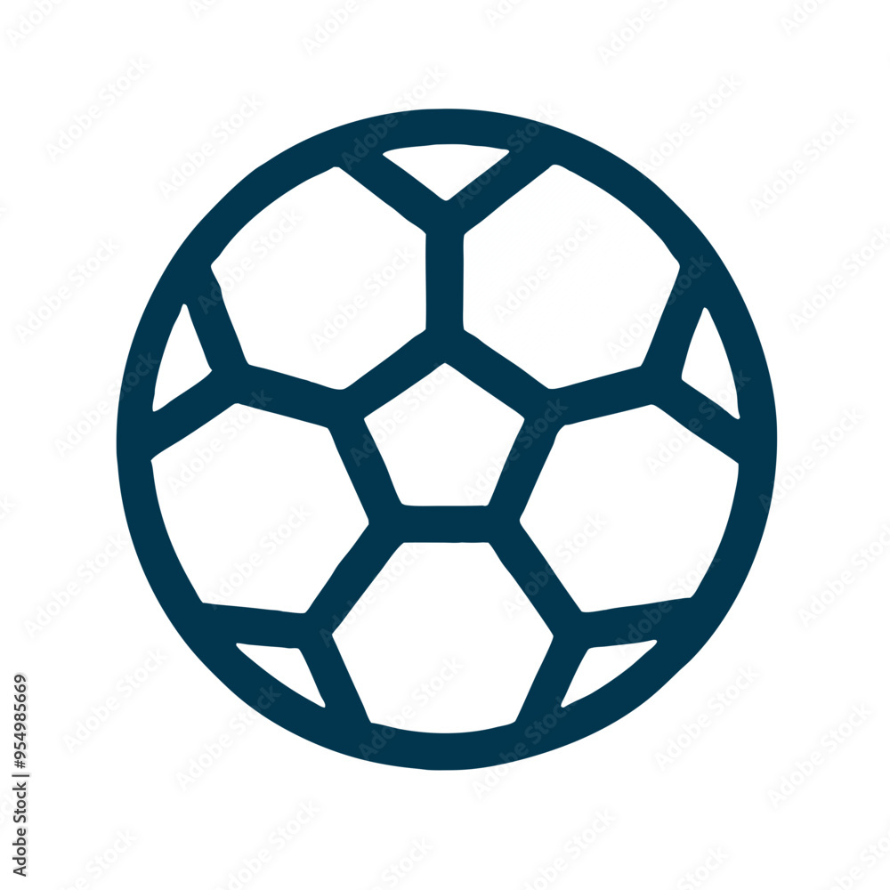 Minimalist soccer ball icon in black and white, sports equipment and global football symbol Minimalist soccer ball icon in black and white, sports equipment and global football symbol