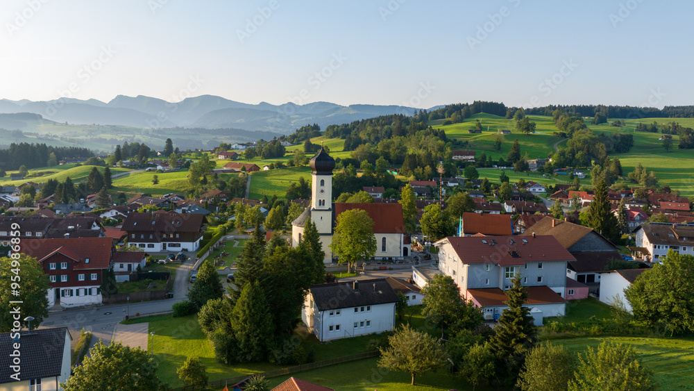 Oberreute im Allgäu in the German Alps at golden hour Oberreute im Allgäu in the German Alps at golden hour