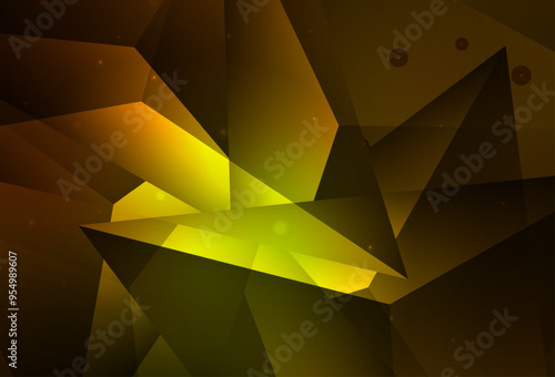 Dark Green, Yellow vector Beautiful colored illustration with blurred circles in nature style.