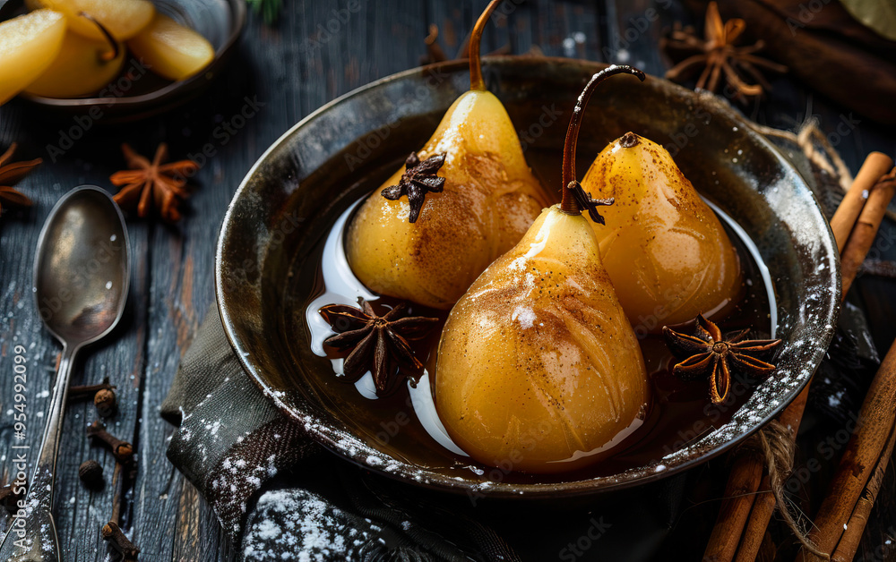Poached pears with spices Poached pears with spices