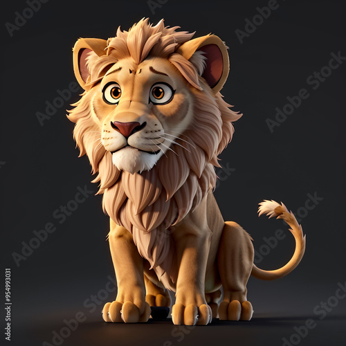 Photo of a 3D cartoon anime lion