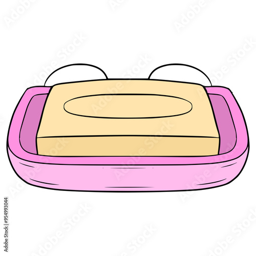 soap in soap holder illustration hand drawn isolated vector