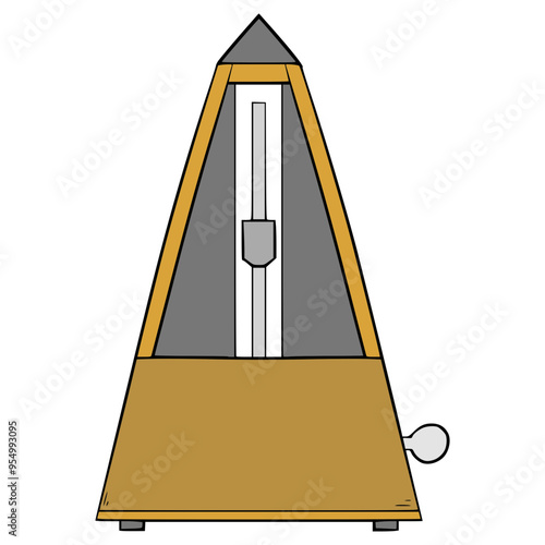 metronome illustration hand drawn isolated vector