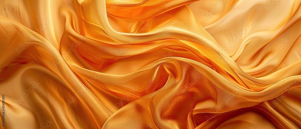 Abstract Golden Silk Fabric Drapery Abstract Golden Silk Fabric Drapery