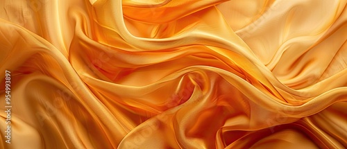 Abstract Golden Silk Fabric Drapery