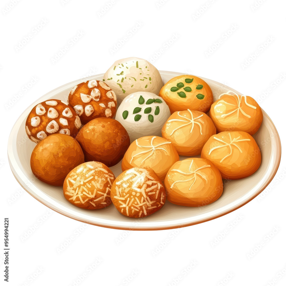 Assorted sweet treats on a plate, featuring a variety of colorful and textured sweets, perfect for celebrations and festivals. Assorted sweet treats on a plate, featuring a variety of colorful and textured sweets, perfect for celebrations and festivals.