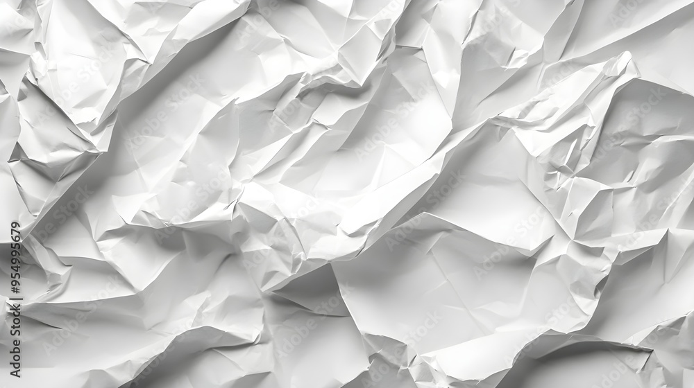 Obraz premium White Crumpled Paper Texture Background