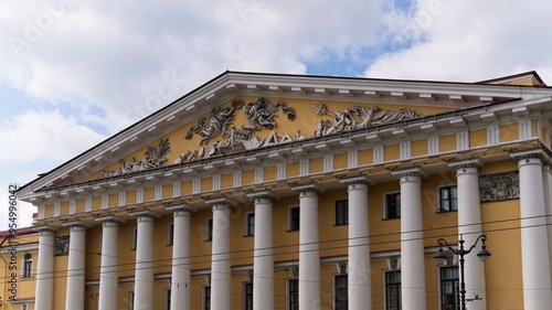 Saint Petersburg, Russia, July 30, 2024. Side portico of the Admiralty with columns.                                photo