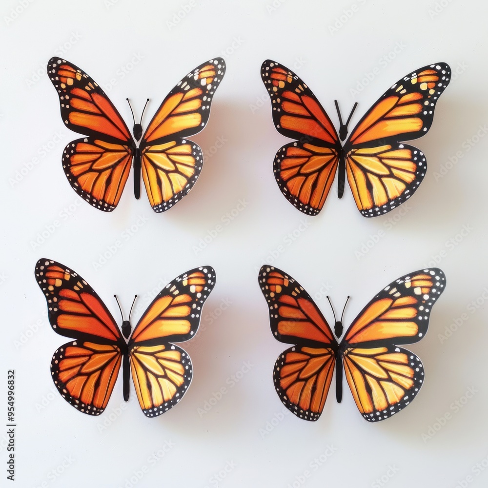 Obraz premium Four Orange Butterflies