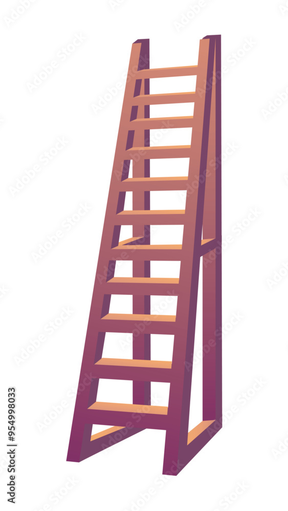 Flat vector illustration of a wooden ladder for construction architecture decor or home improvement projects perfect for digital or print designs Flat vector illustration of a wooden ladder for construction architecture decor or home improvement projects perfect for digital or print designs