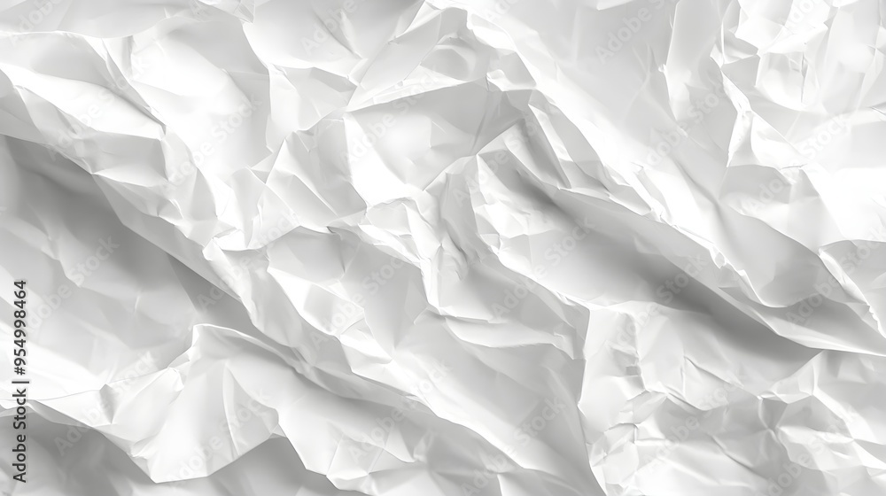 Fototapeta premium White Crumpled Paper Texture Background