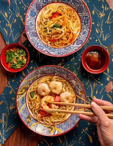 Food served on a plate with garnishes, professional food photo captured from closeup view, photo